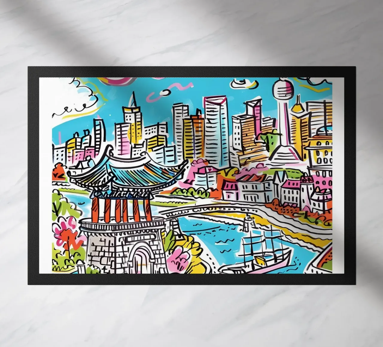 Poster della città di Seul, Corea del Sud zerbino da homdeco