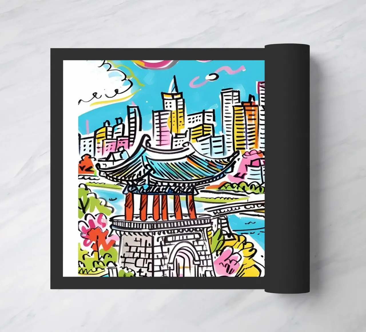 Poster della città di Seul, Corea del Sud zerbino da homdeco