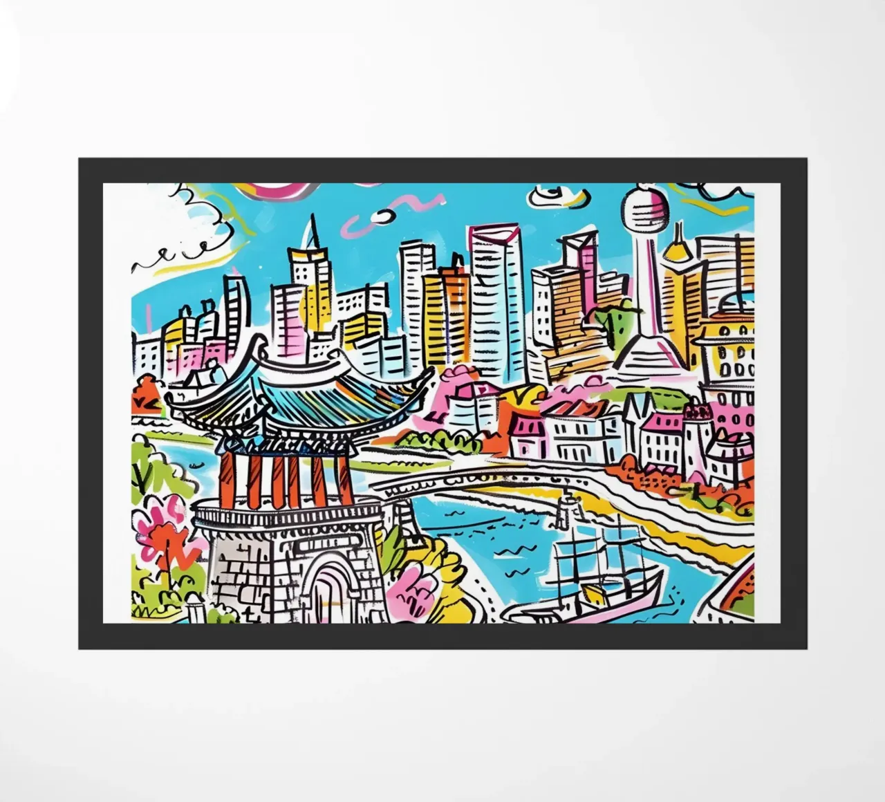 Poster della città di Seul, Corea del Sud zerbino da homdeco