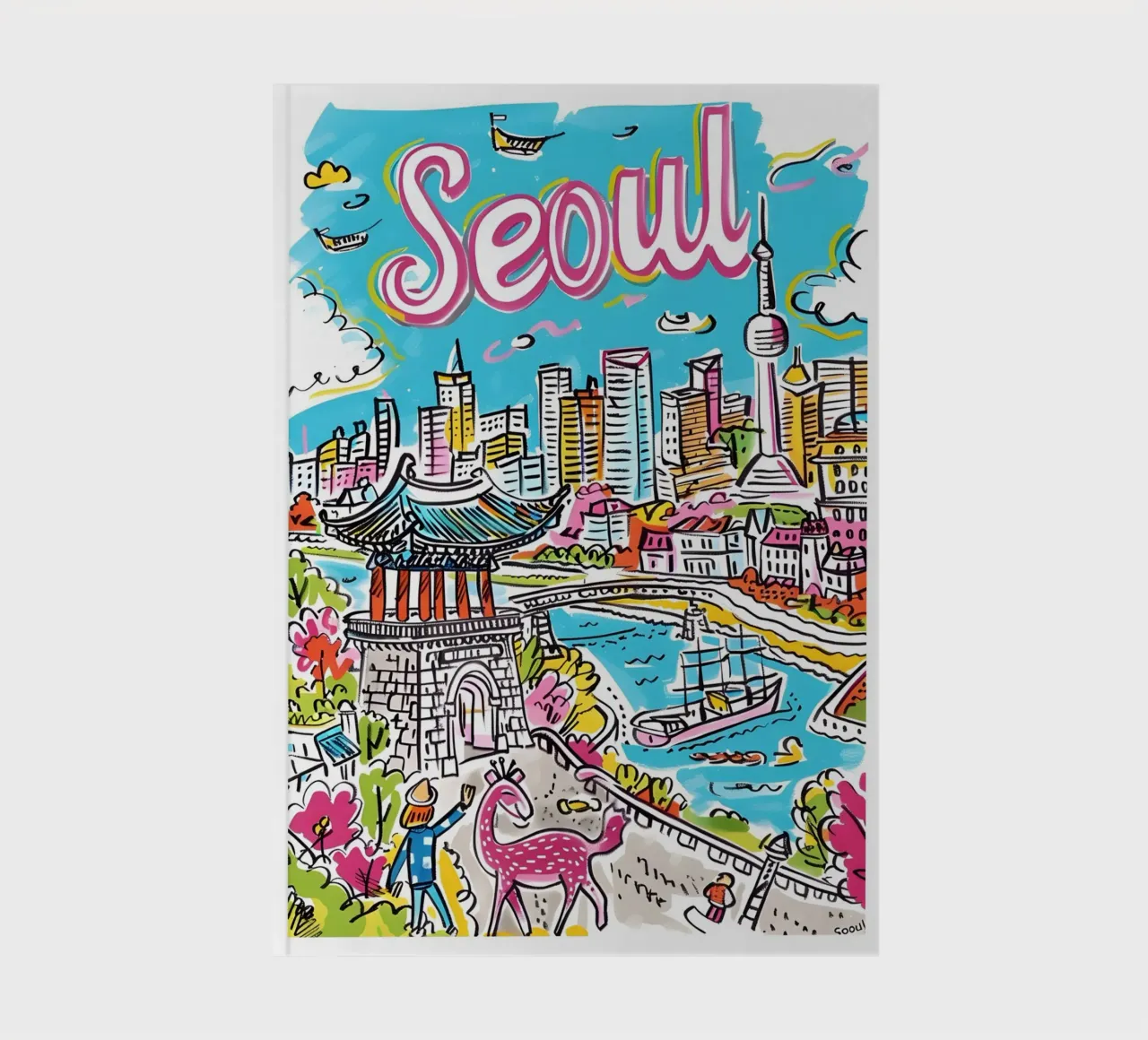 Poster della città di Seul, Corea del Sud diario da homdeco