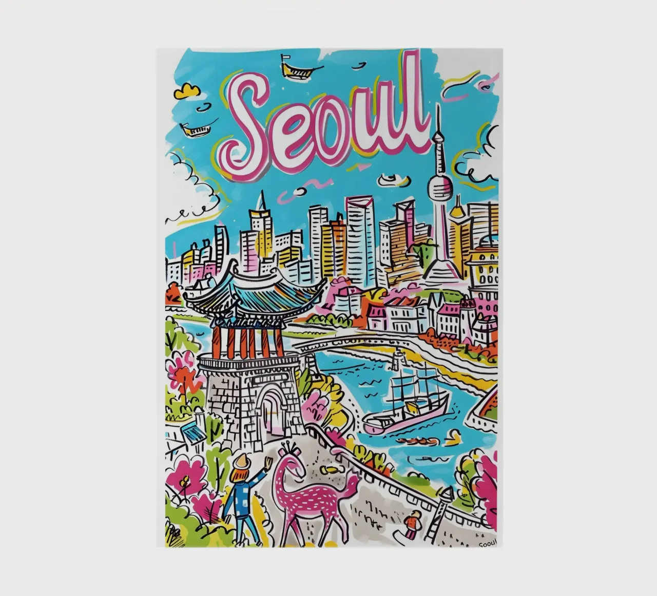 Poster della città di Seul, Corea del Sud diario da homdeco