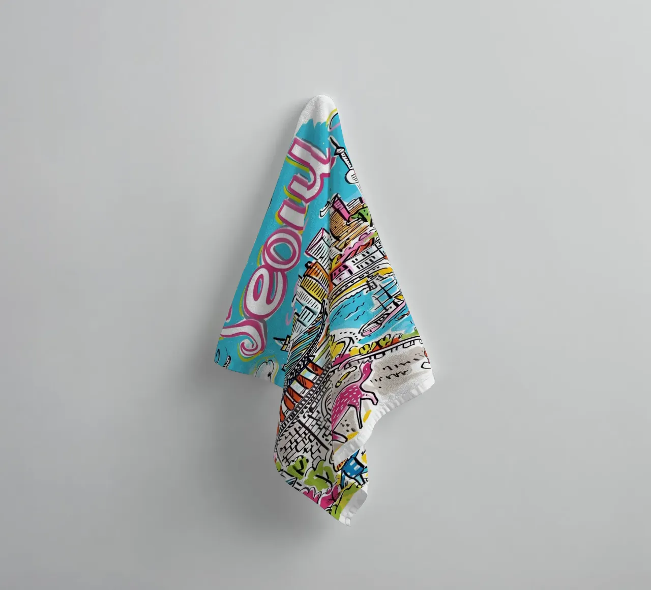 Poster della città di Seul, Corea del Sud asciugamano da bagno da homdeco