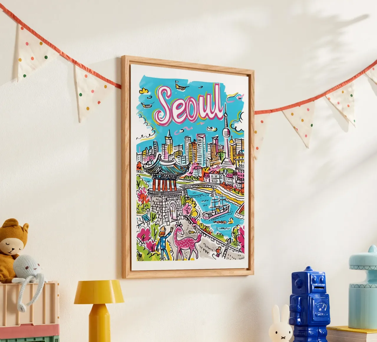 Poster della città di Seul, Corea del Sud plexiglass da homdeco