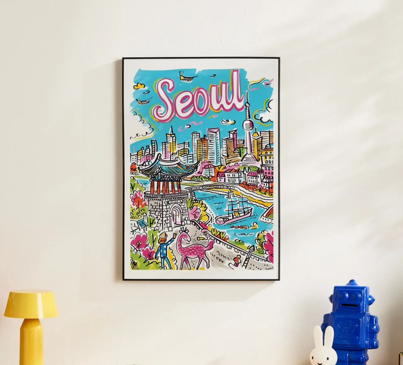 Poster della città di Seul, Corea del Sud alluminio dibond da homdeco