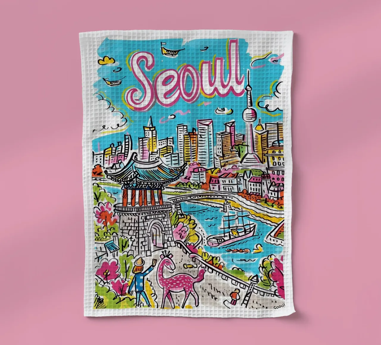 Poster della città di Seul, Corea del Sud canovaccio da cucina da homdeco
