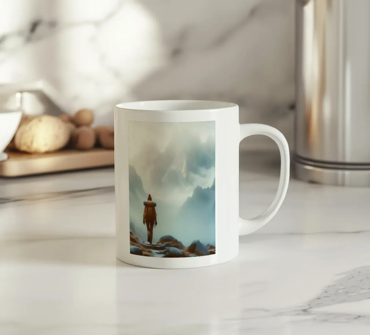 Escursionista in alta montagna tazza in ceramica da Digital Naive