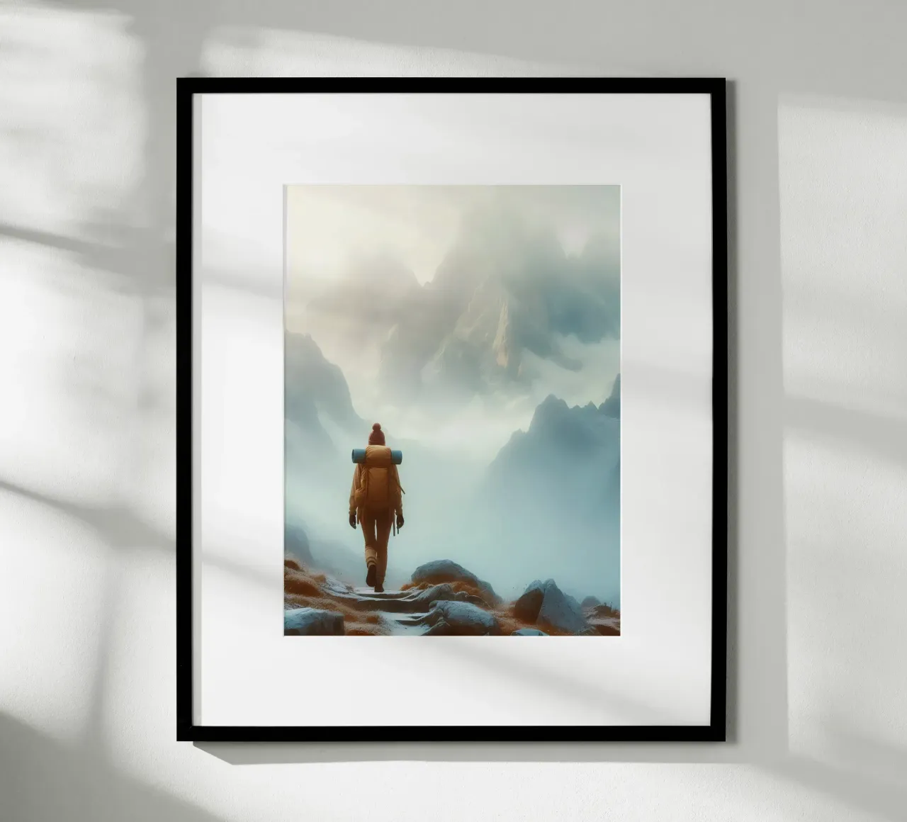 Escursionista in alta montagna poster da Digital Naive
