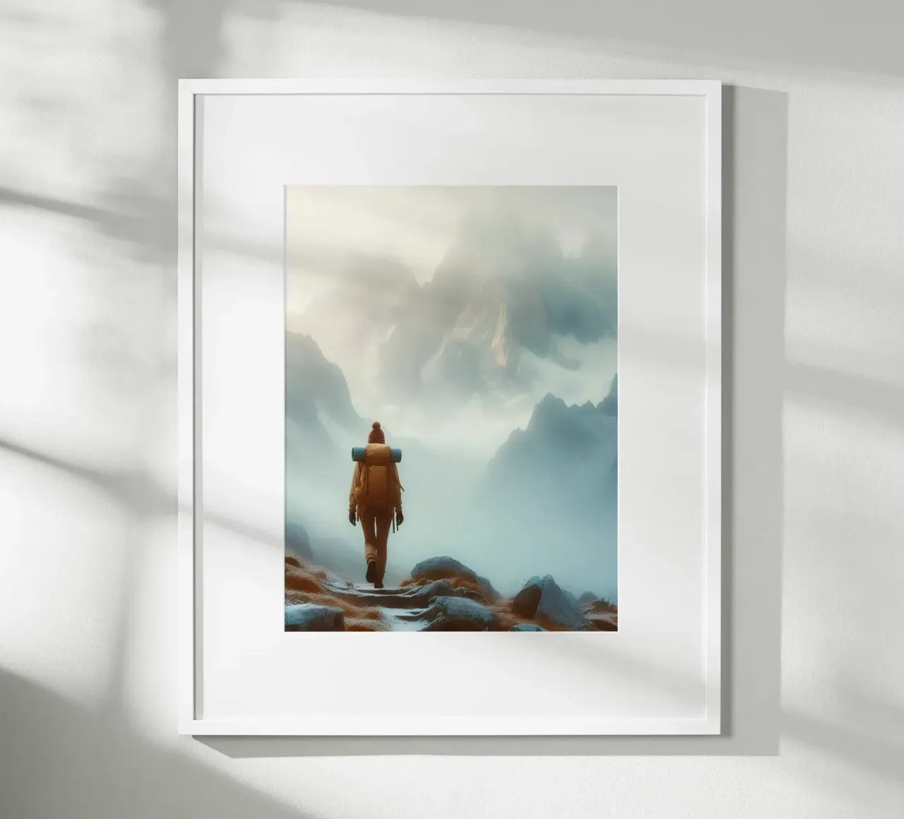 Escursionista in alta montagna poster da Digital Naive
