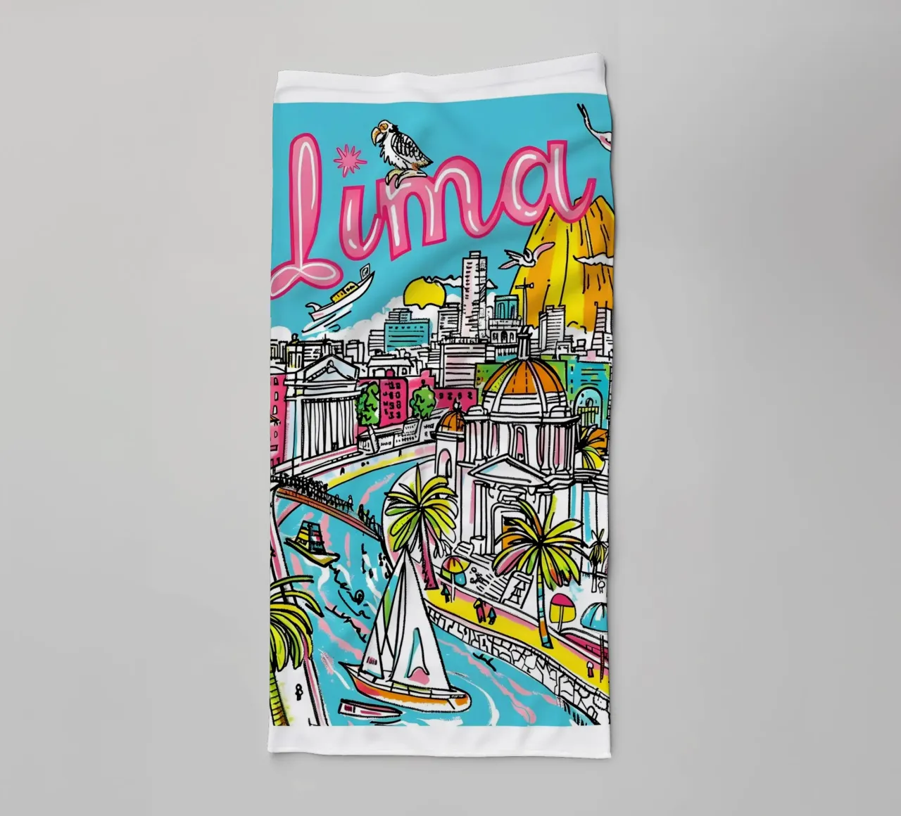 Lima Peru Reiskunst, Zuid-Amerika Poster Print badhanddoek van homdeco