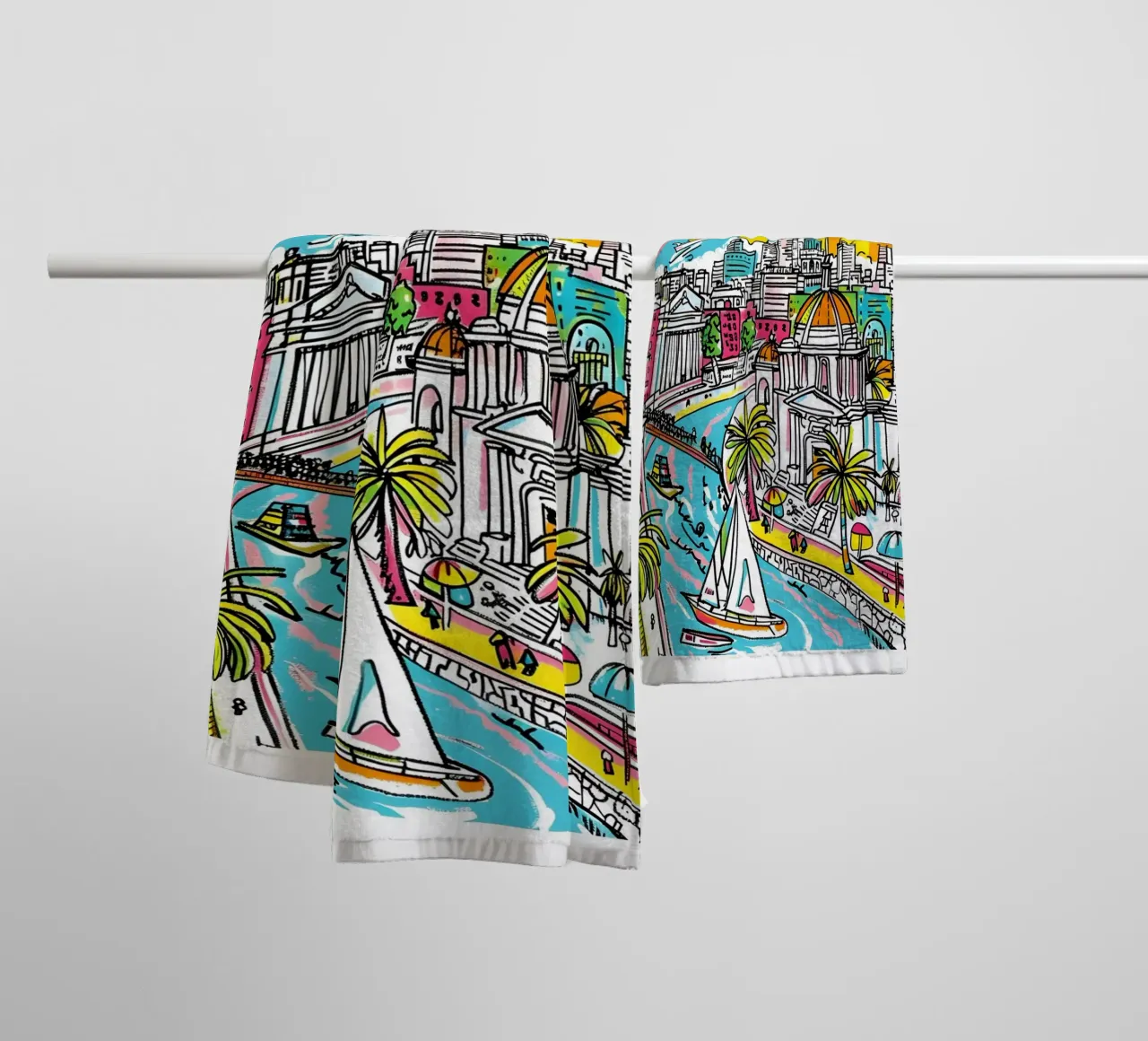 Lima Peru Reiskunst, Zuid-Amerika Poster Print badhanddoek van homdeco