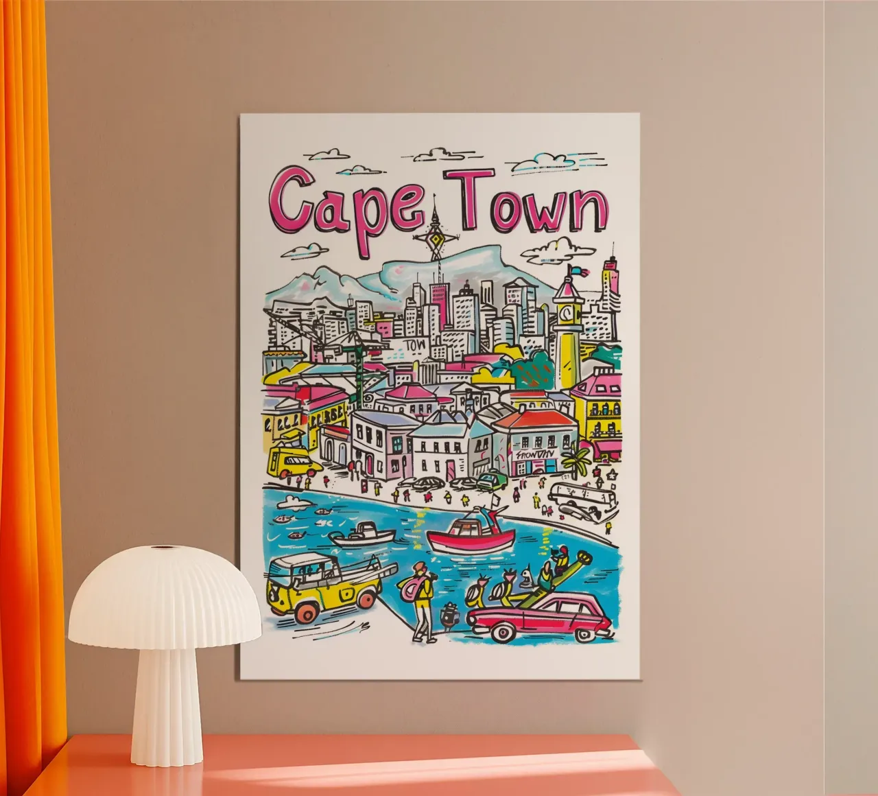 Kaapstad Zuid-Afrika Kunst, Reisafdruk Poster poster van homdeco