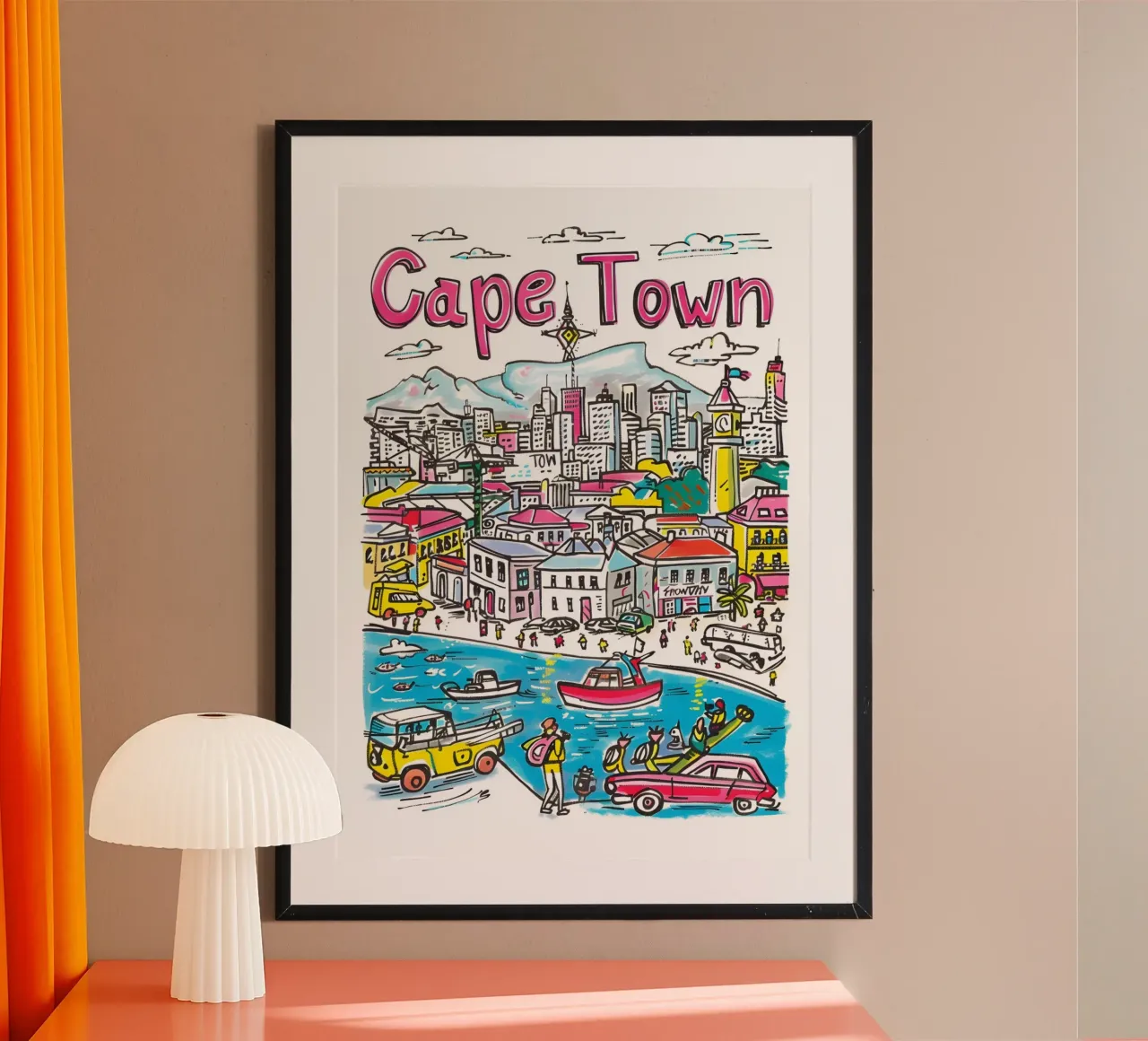 Kaapstad Zuid-Afrika Kunst, Reisafdruk Poster poster van homdeco