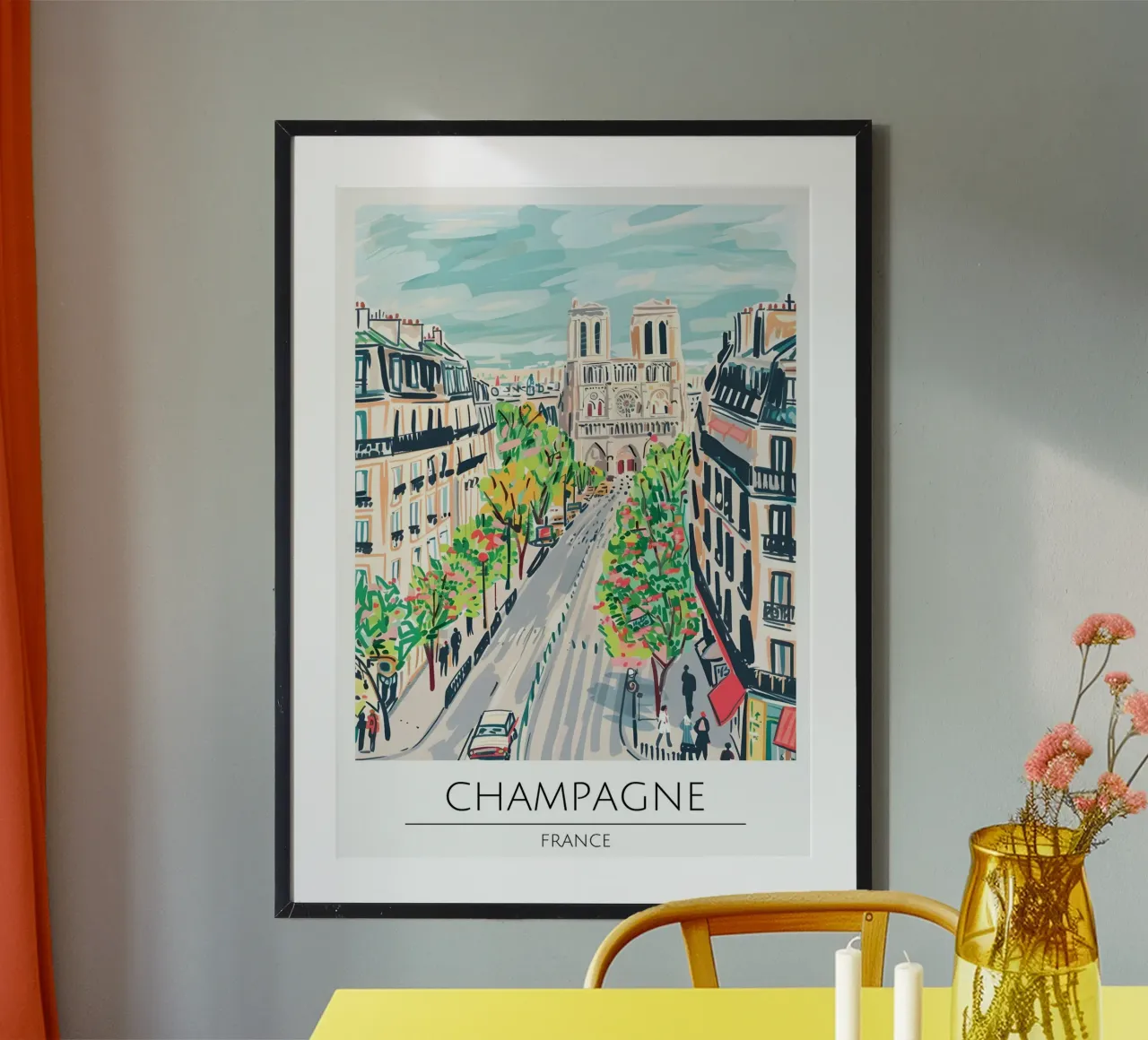 Paris Notre Dame Art Print, Impressionistische Stadsposter poster van homdeco