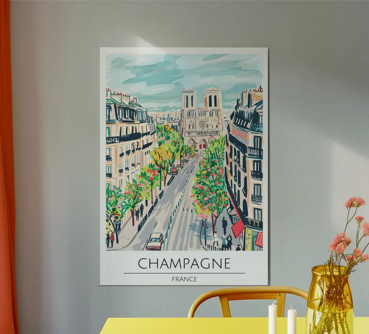 Paris Notre Dame Art Print, Impressionistische Stadsposter poster van homdeco