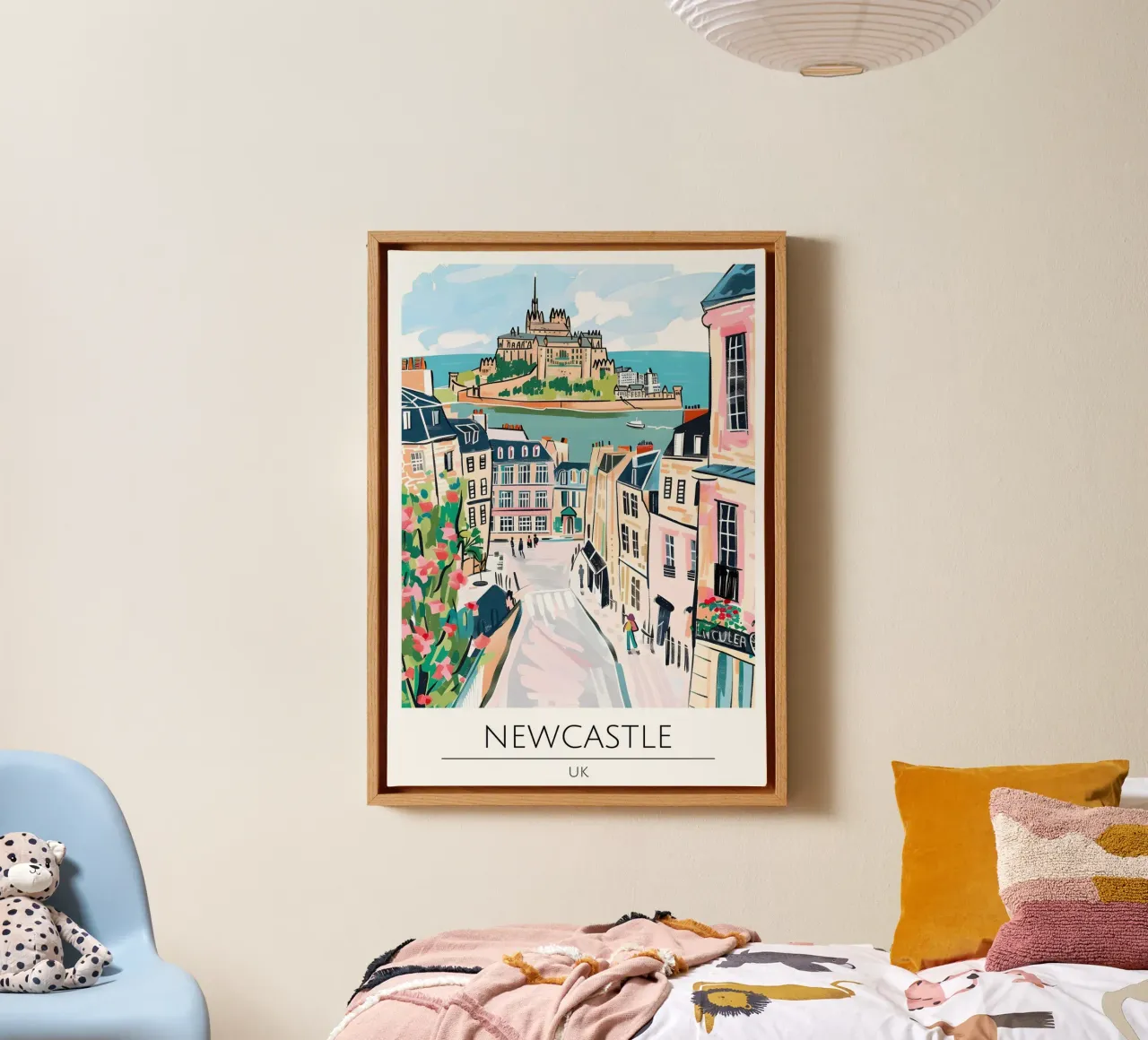 Mont Saint-Michel, Frankrijk Kustkunstdruk canvas met Baklijst van homdeco