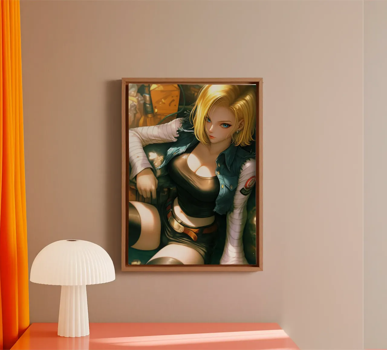 Android 18 Dragon Ball tela con Cornice a cassetta da Fleur de Lys