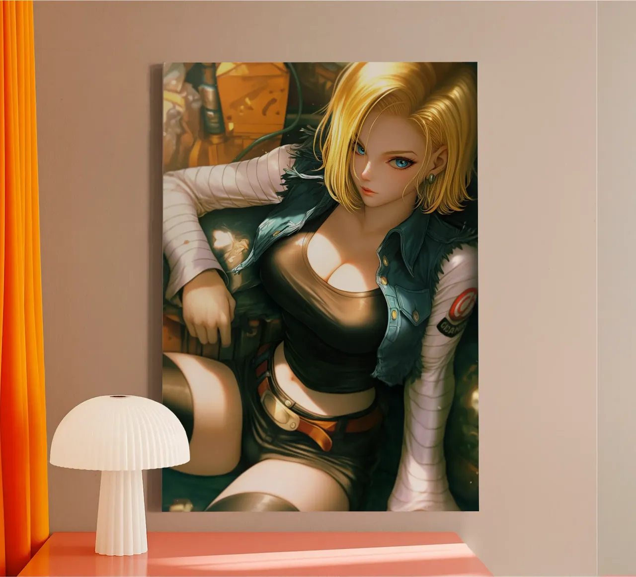 Android 18 Dragon Ball tela con Cornice a cassetta da Fleur de Lys