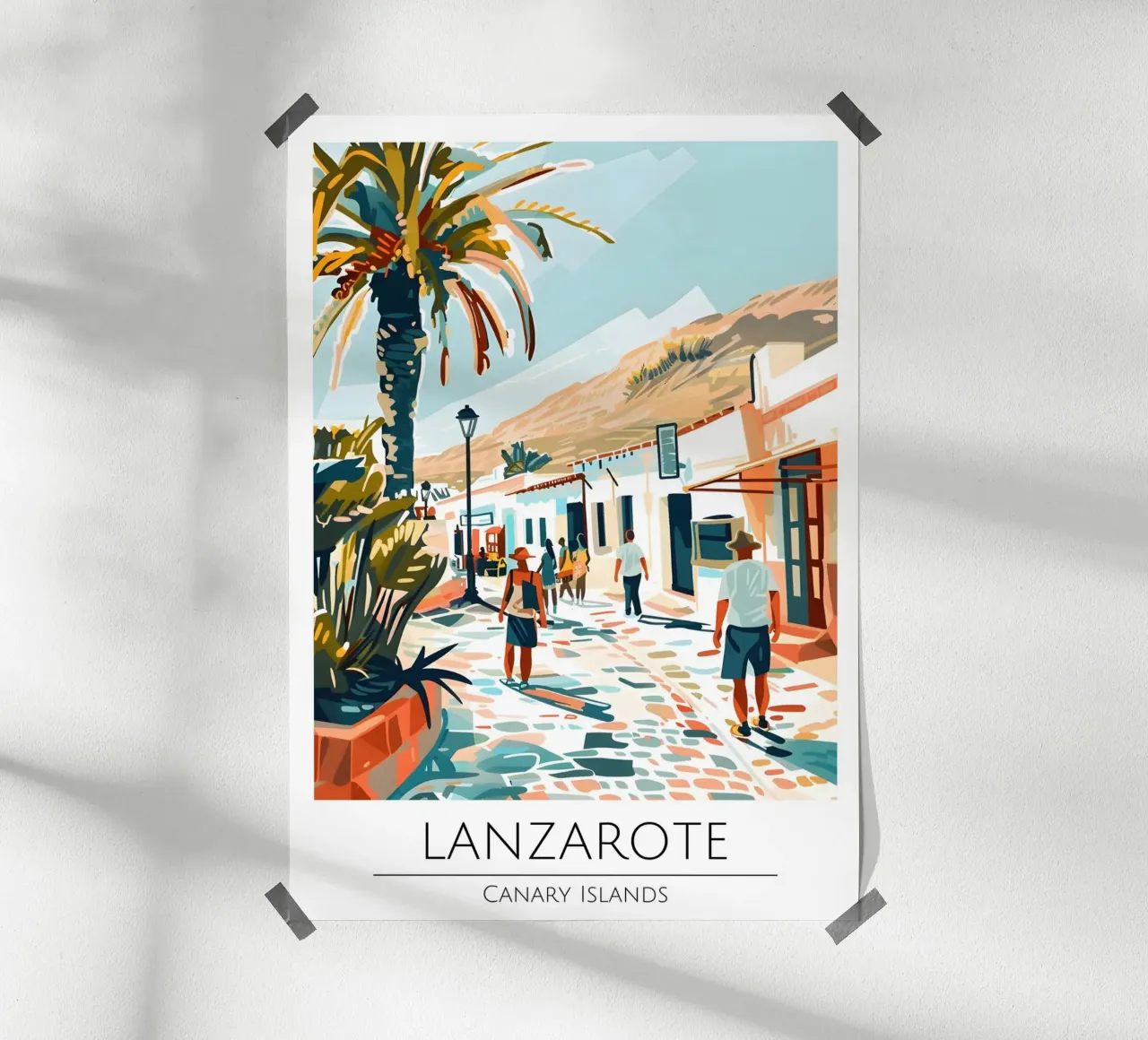 Lanzarote, Isole Canarie, Poster di viaggio costiero poster con telaio in plastica da homdeco