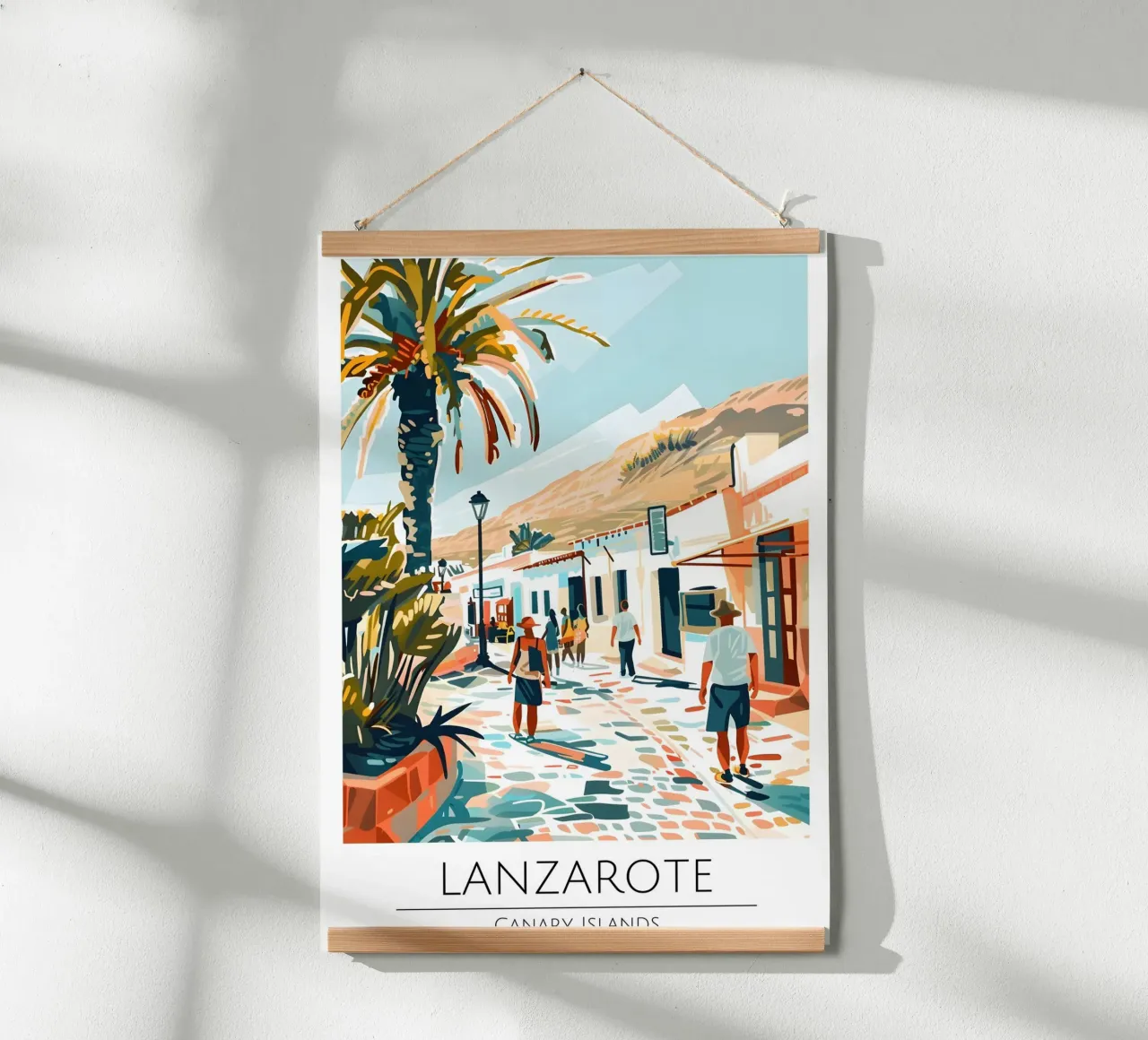 Lanzarote, Isole Canarie, Poster di viaggio costiero poster con telaio in plastica da homdeco