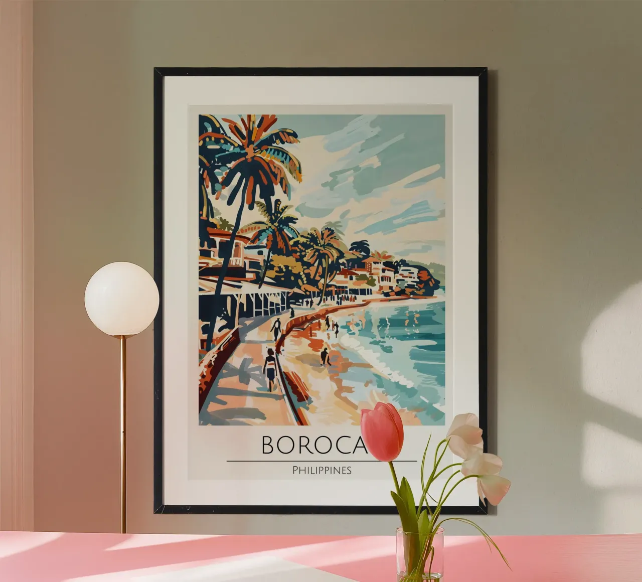 Boracay Filippine, stampa di viaggio sulla spiaggia tropicale poster da homdeco