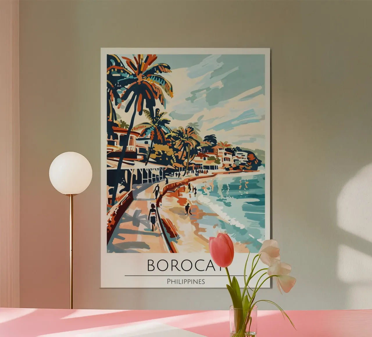 Boracay Filippine, stampa di viaggio sulla spiaggia tropicale poster da homdeco