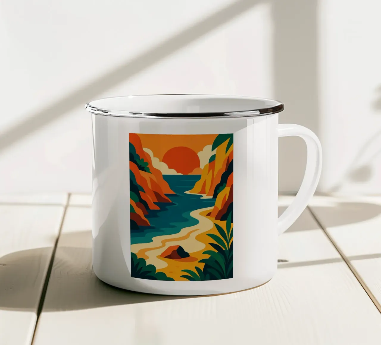 Crique - Fuga colorata tazza in smalto da JETLAG | affiches voyage