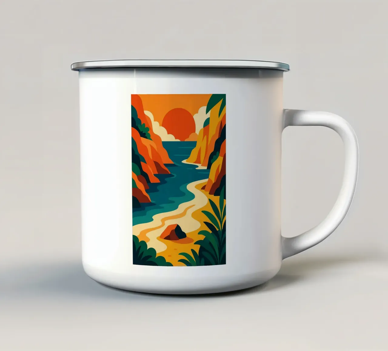 Crique - Fuga colorata tazza in smalto da JETLAG | affiches voyage