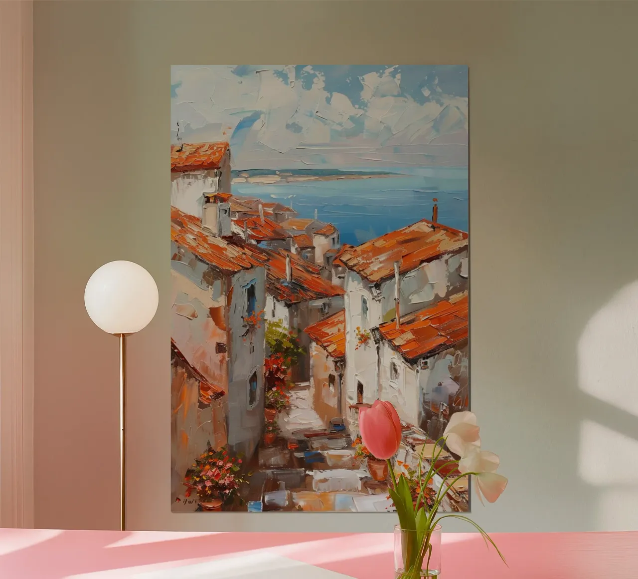 Mediterranean Stillness poster con telaio in plastica da Mosaic Dialogue