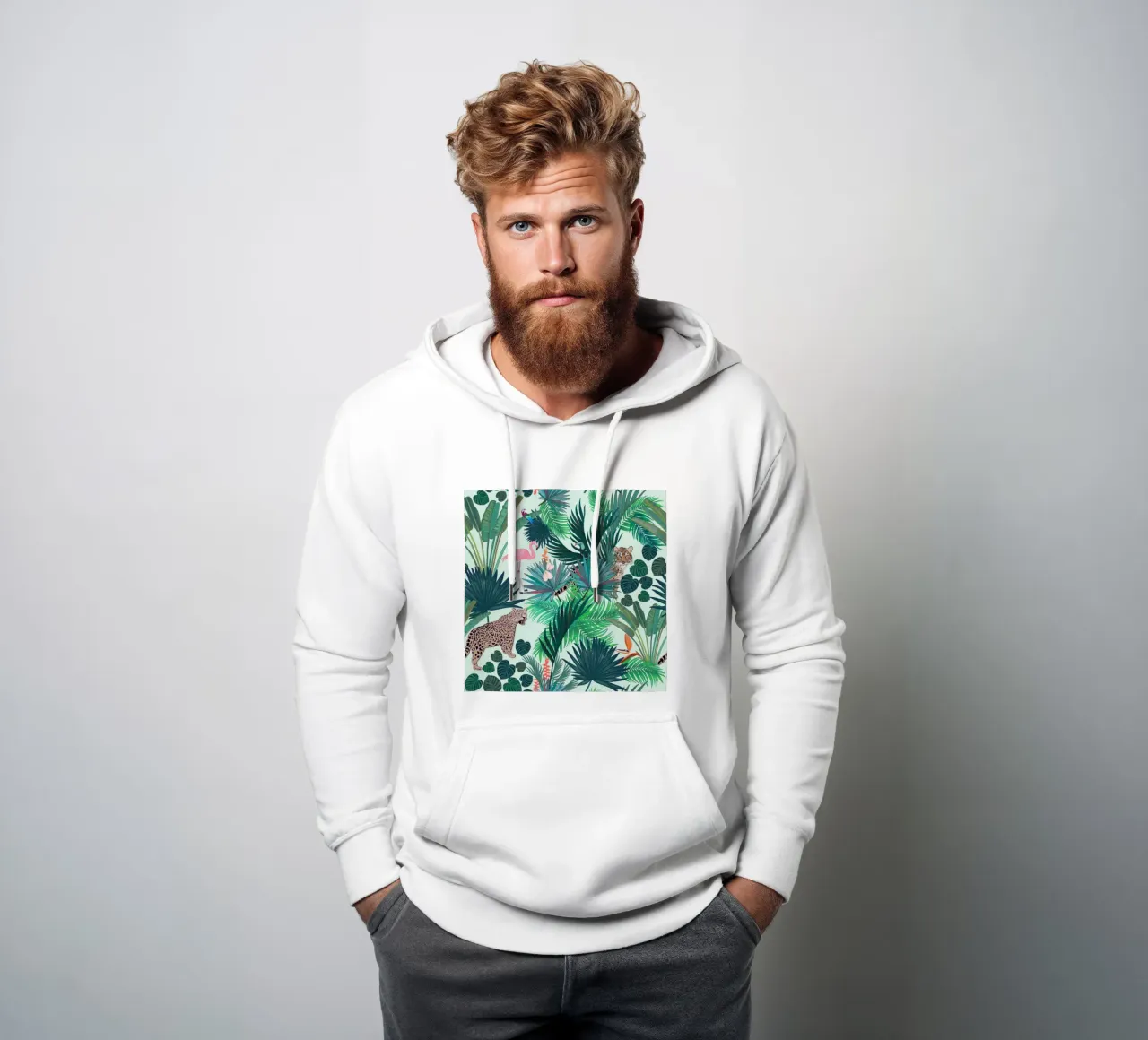 Foresta pluviale e foresta tigre modello estivo felpa con cappuccio da gulsengunel