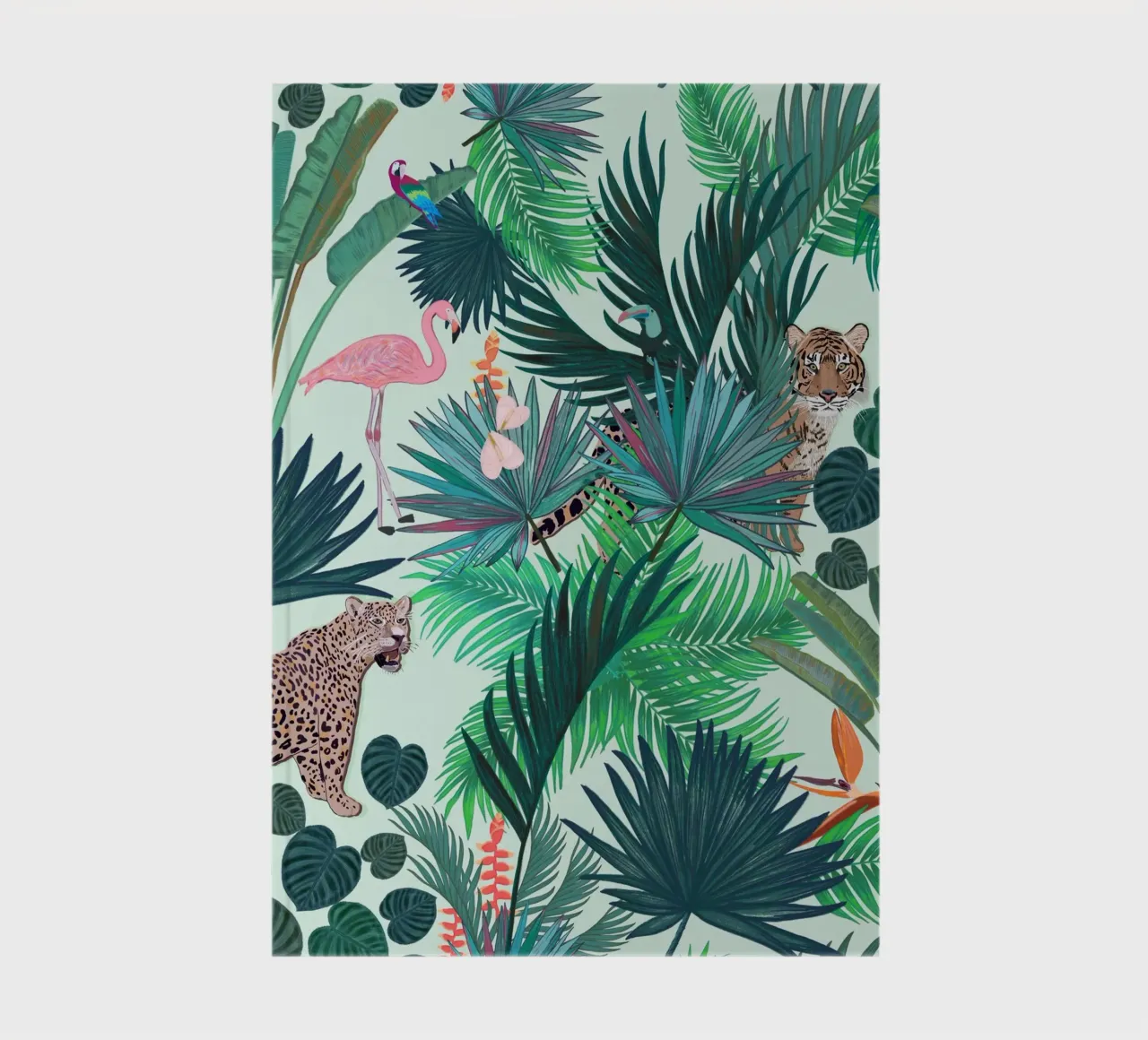 Rain forest and tiger forest summer pattern notebook by gulsengunel