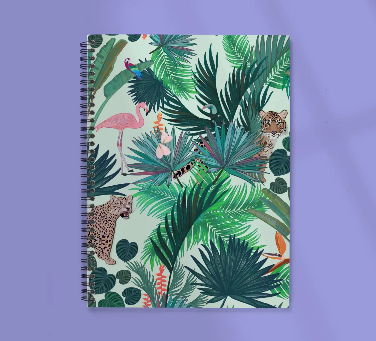 Rain forest and tiger forest summer pattern spiral notebook by gulsengunel