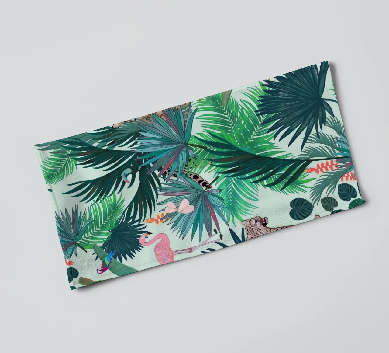 Rain forest and tiger forest summer pattern towel by gulsengunel