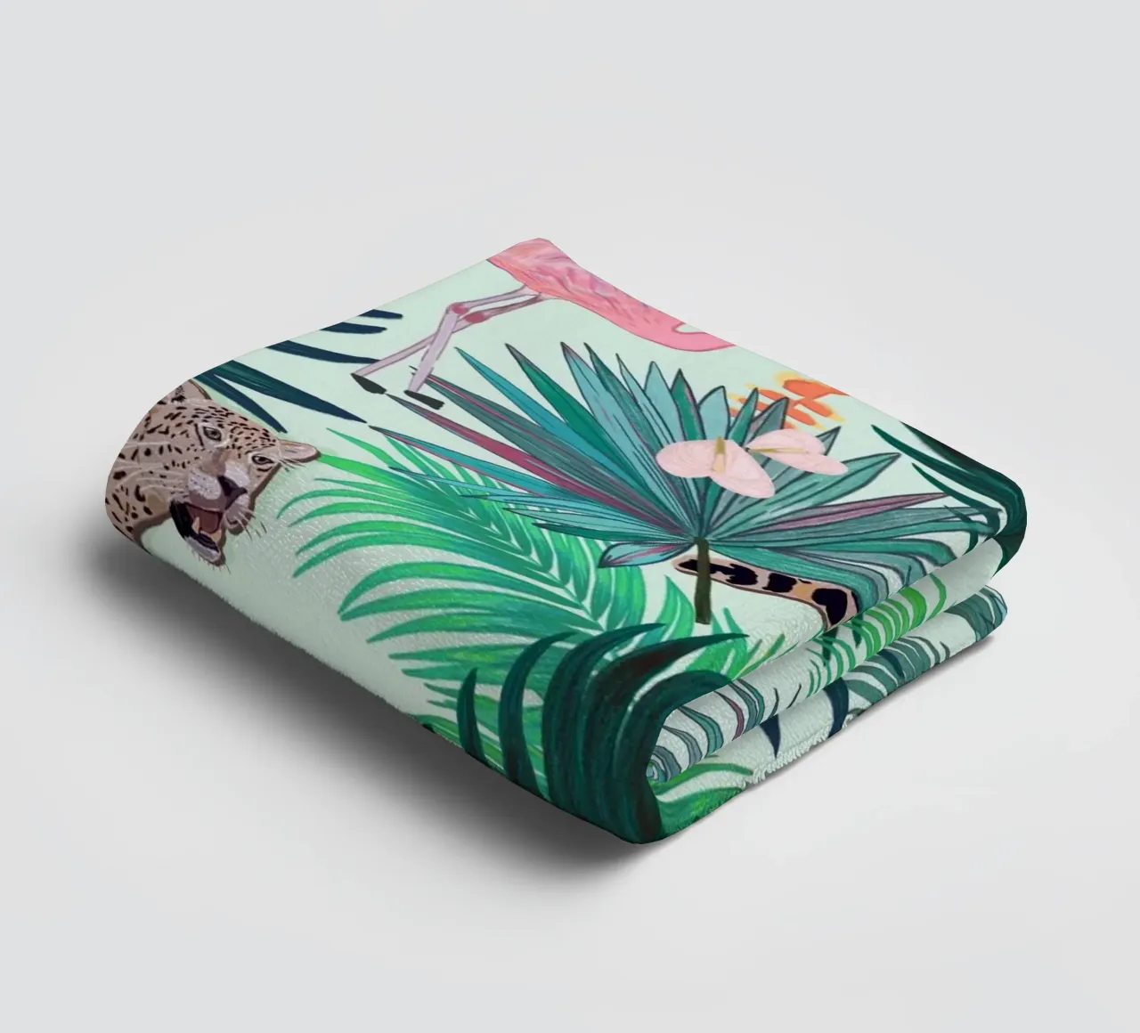 Rain forest and tiger forest summer pattern towel by gulsengunel