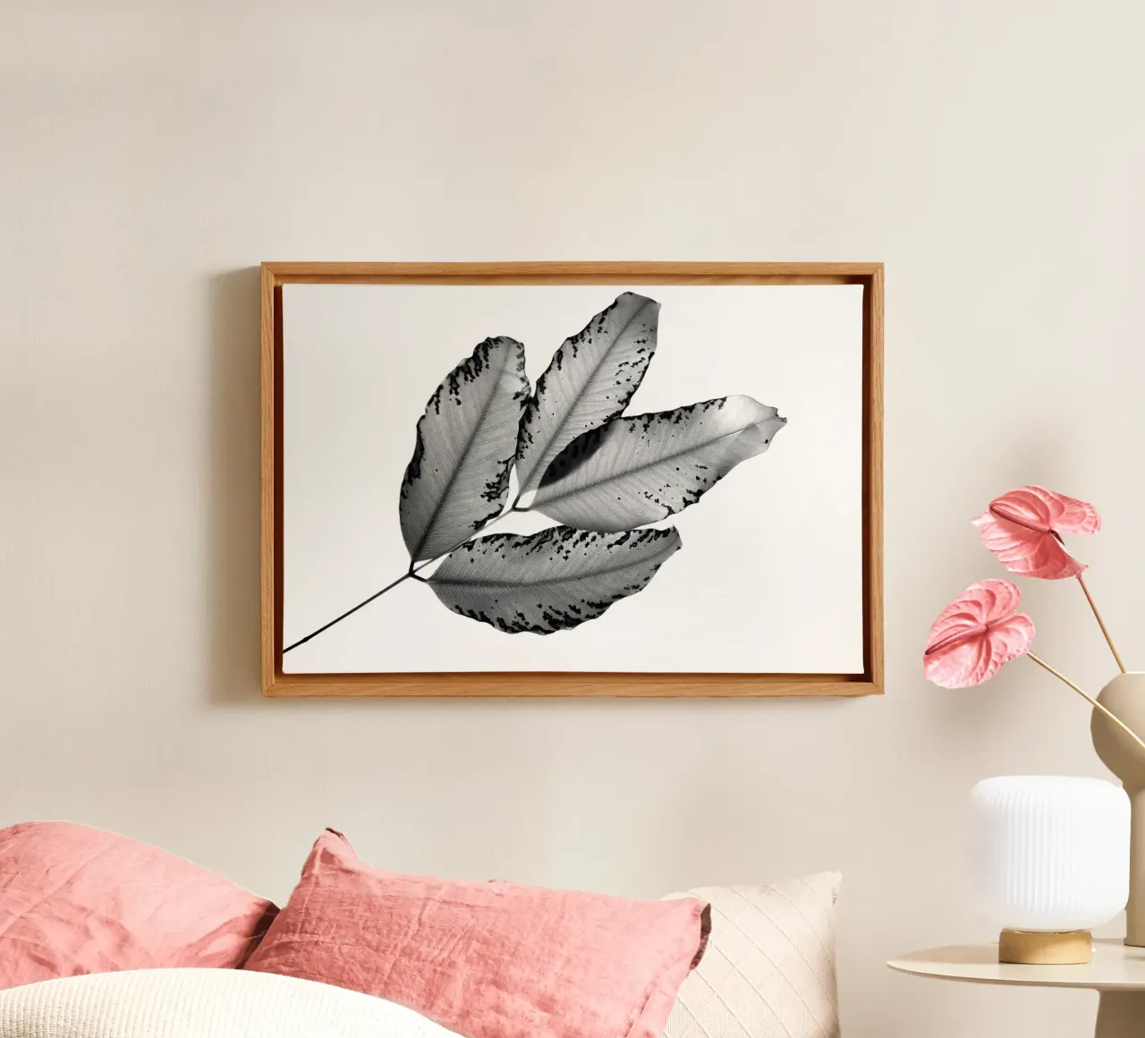 Branches and Leaves, 2016, 1 canvas with Floater frame by Tal Paz-Fridman