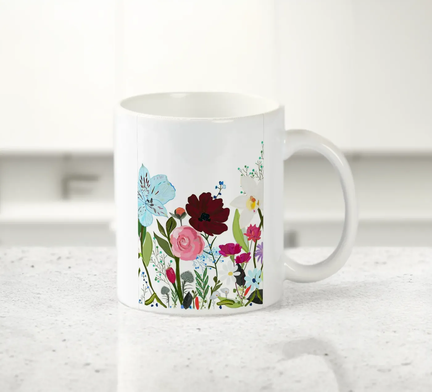Spring meadow ceramic mug by gulsengunel