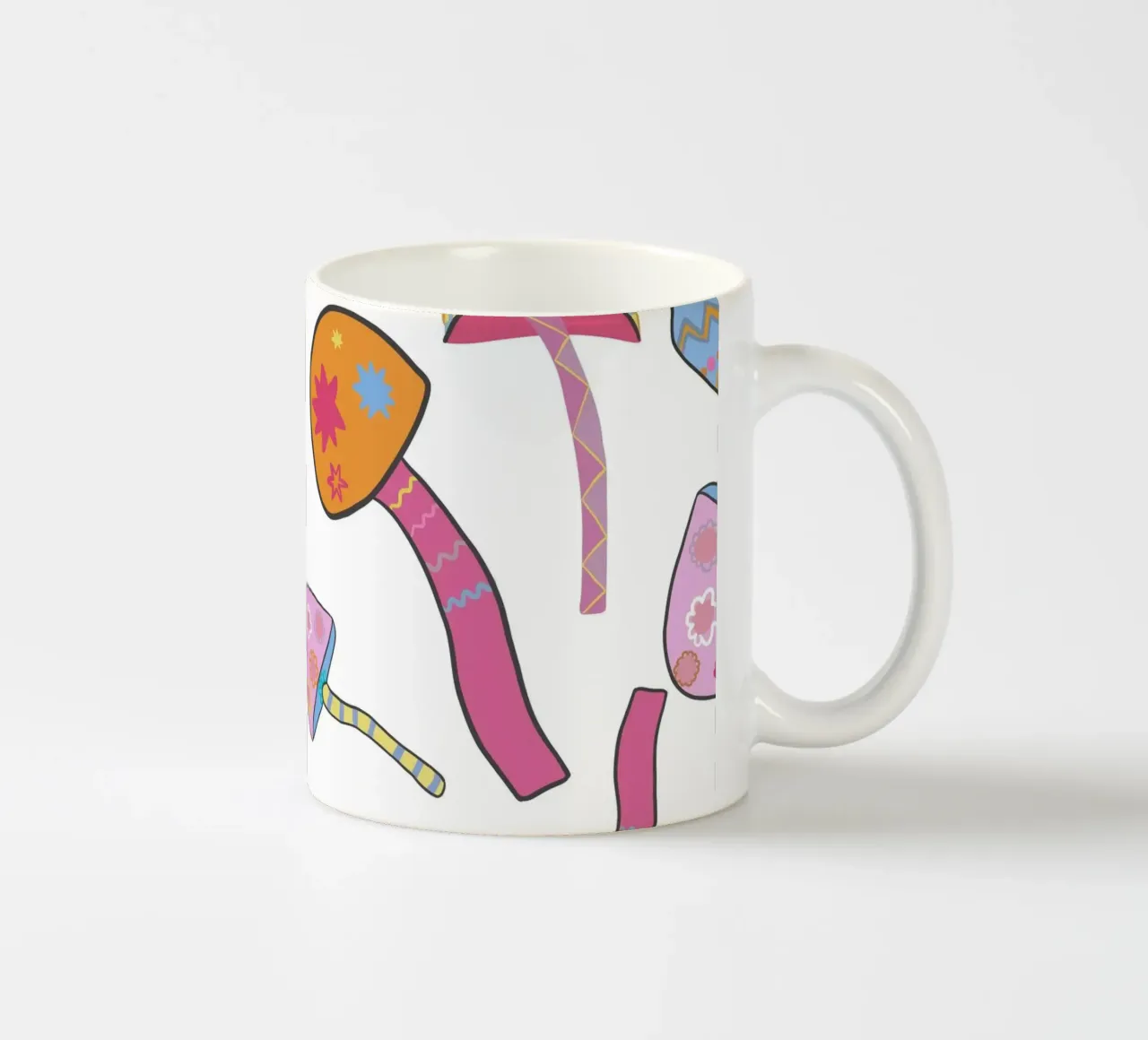 Funghi magici bianchi II tazza in ceramica da gulsengunel