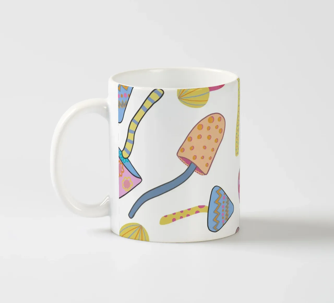 Funghi magici bianchi II tazza in ceramica da gulsengunel