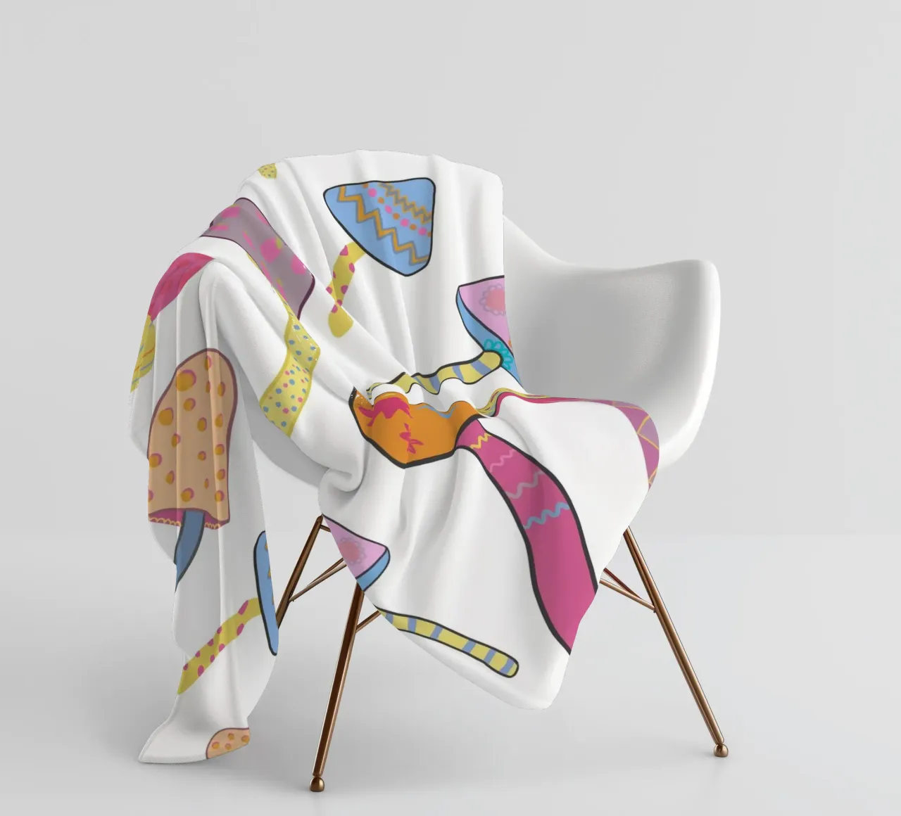 Funghi magici bianchi II coperta in pile da gulsengunel