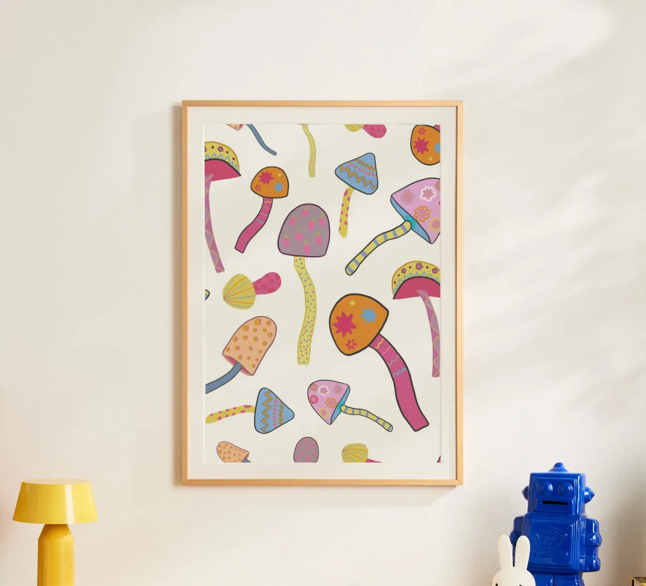 Magical mushrooms white II poster by gulsengunel