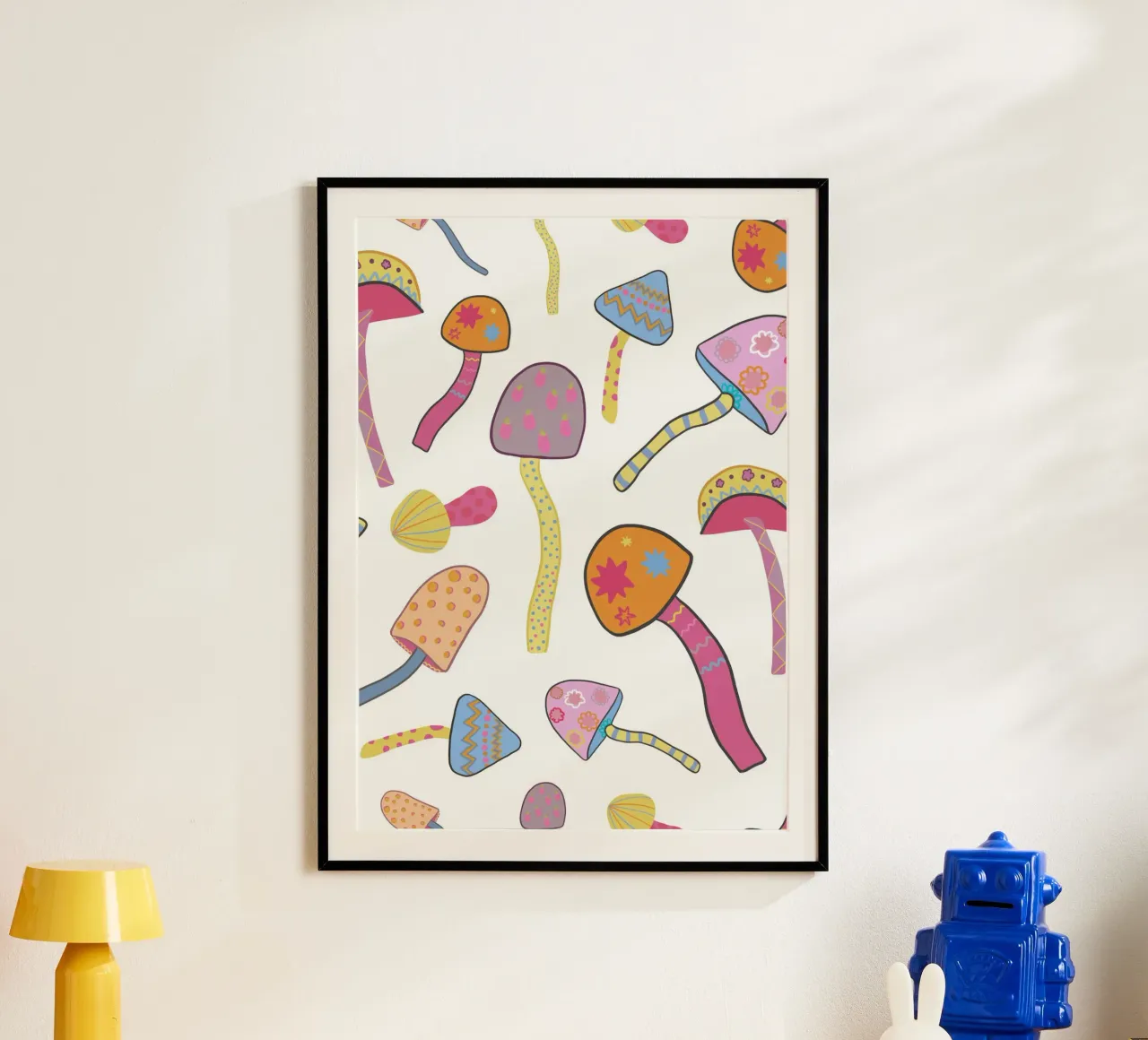 Magical mushrooms white II poster by gulsengunel