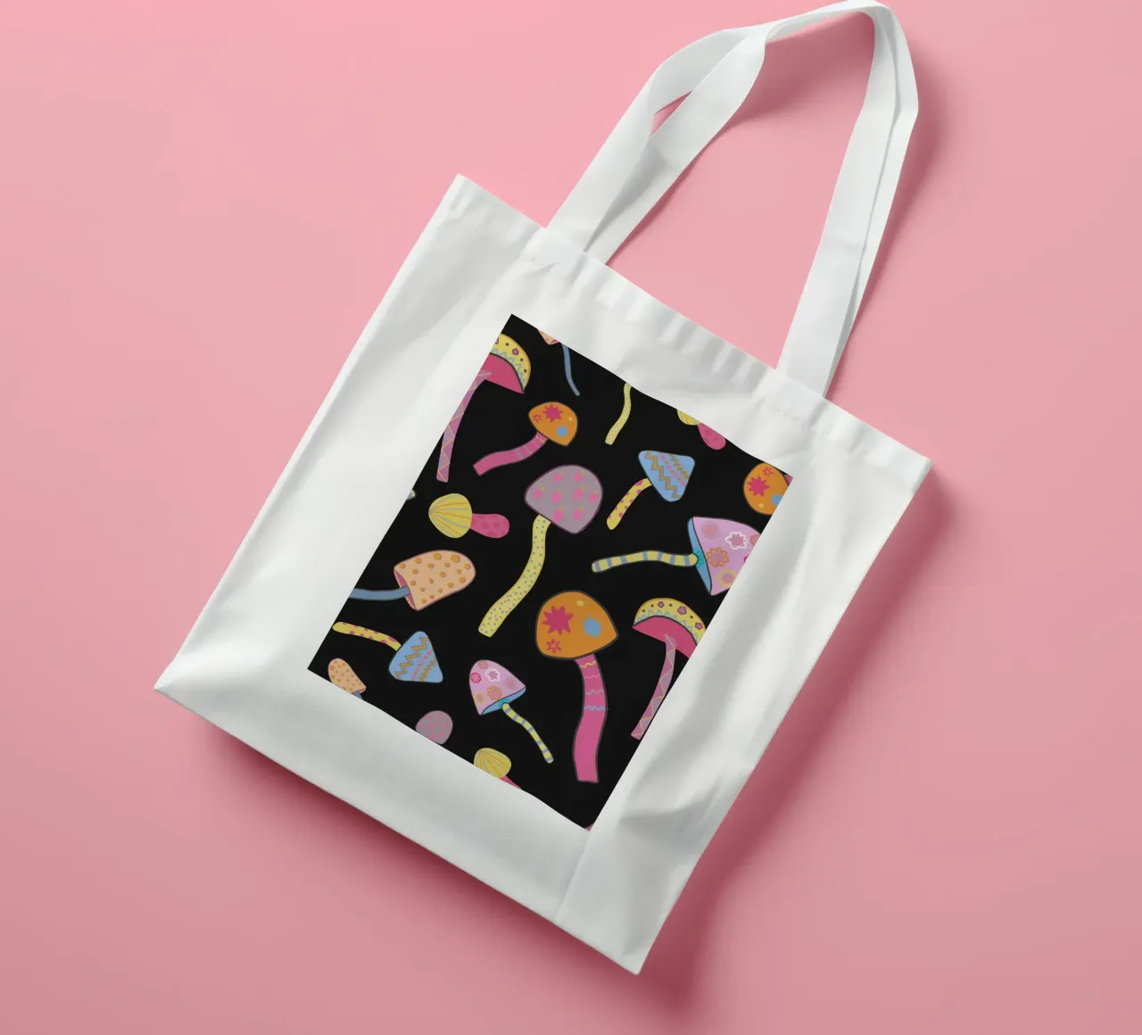 Funghi magici neri II borsa in juta da gulsengunel