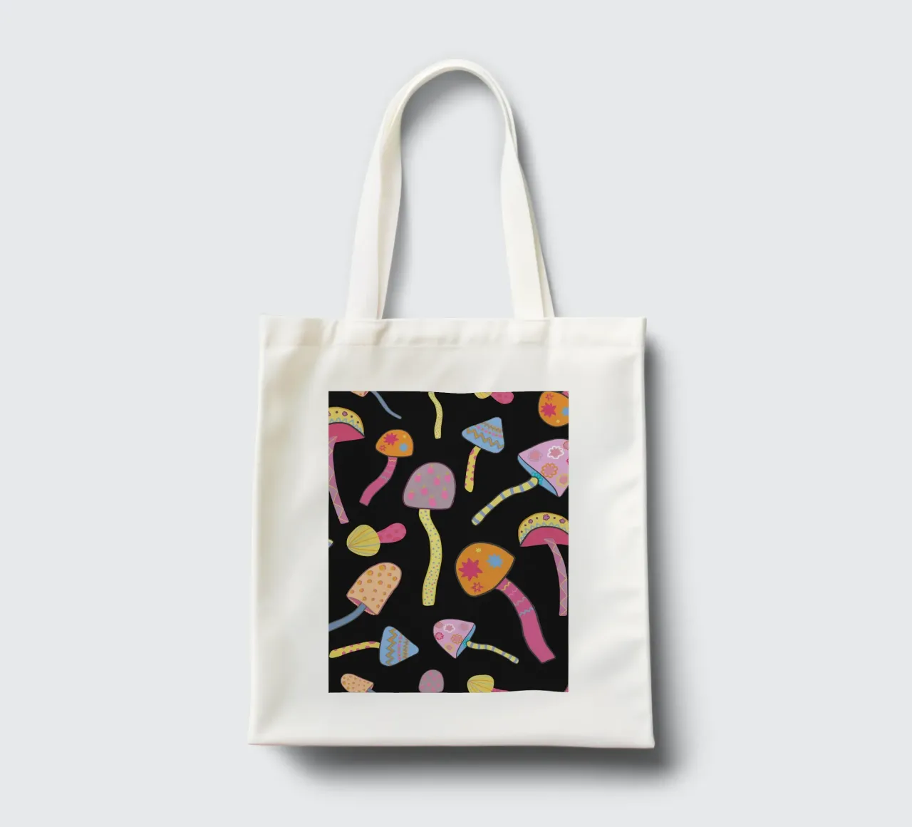 Funghi magici neri II borsa in juta da gulsengunel