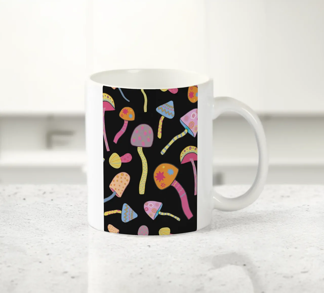 Funghi magici neri II tazza in ceramica da gulsengunel