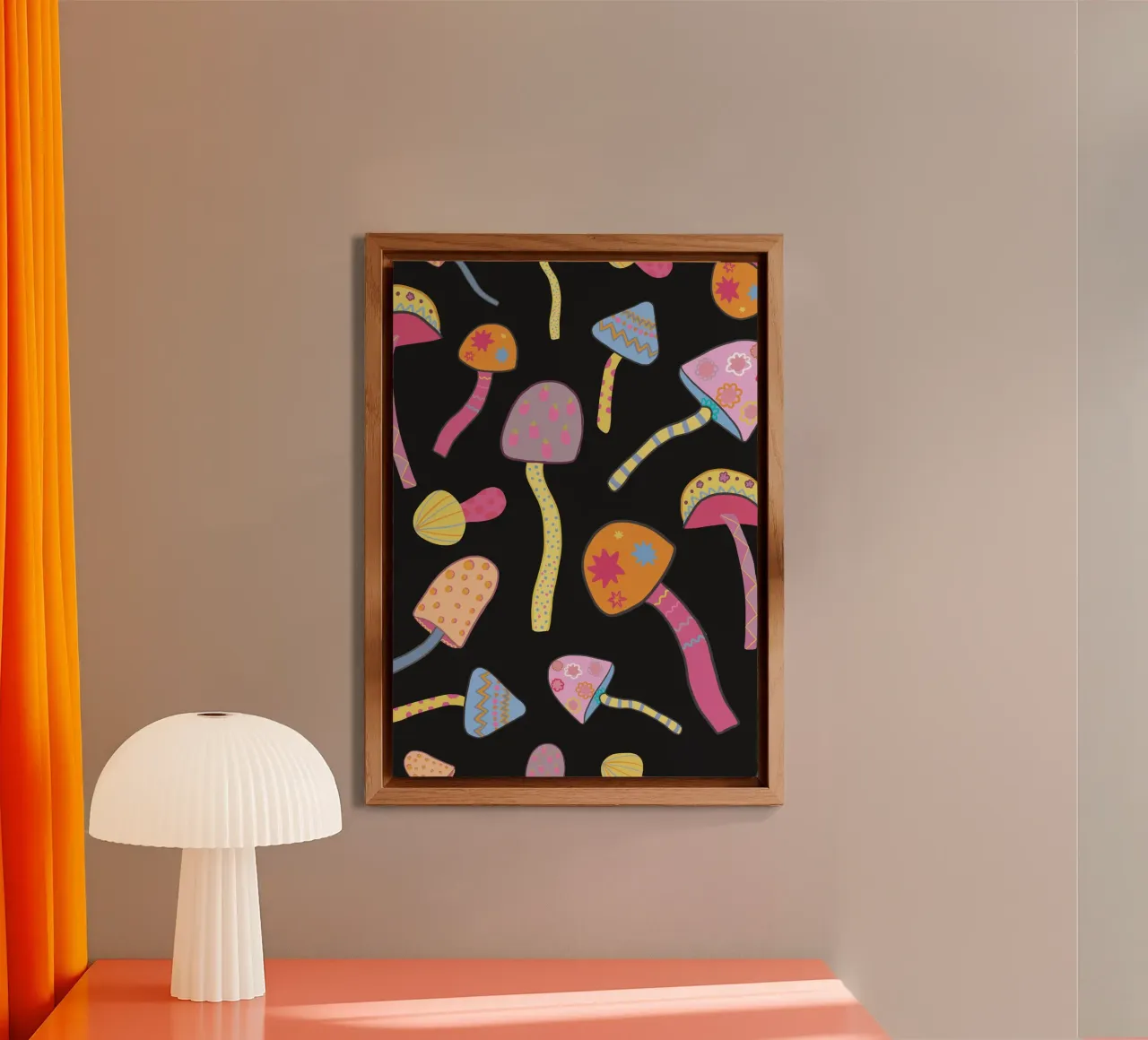 Funghi magici neri II alluminio dibond da gulsengunel