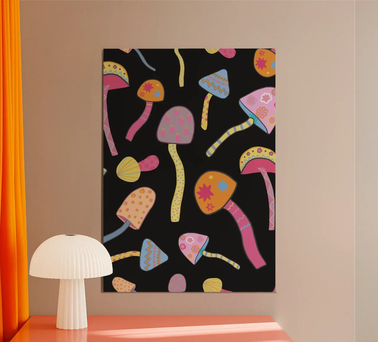 Funghi magici neri II alluminio dibond da gulsengunel