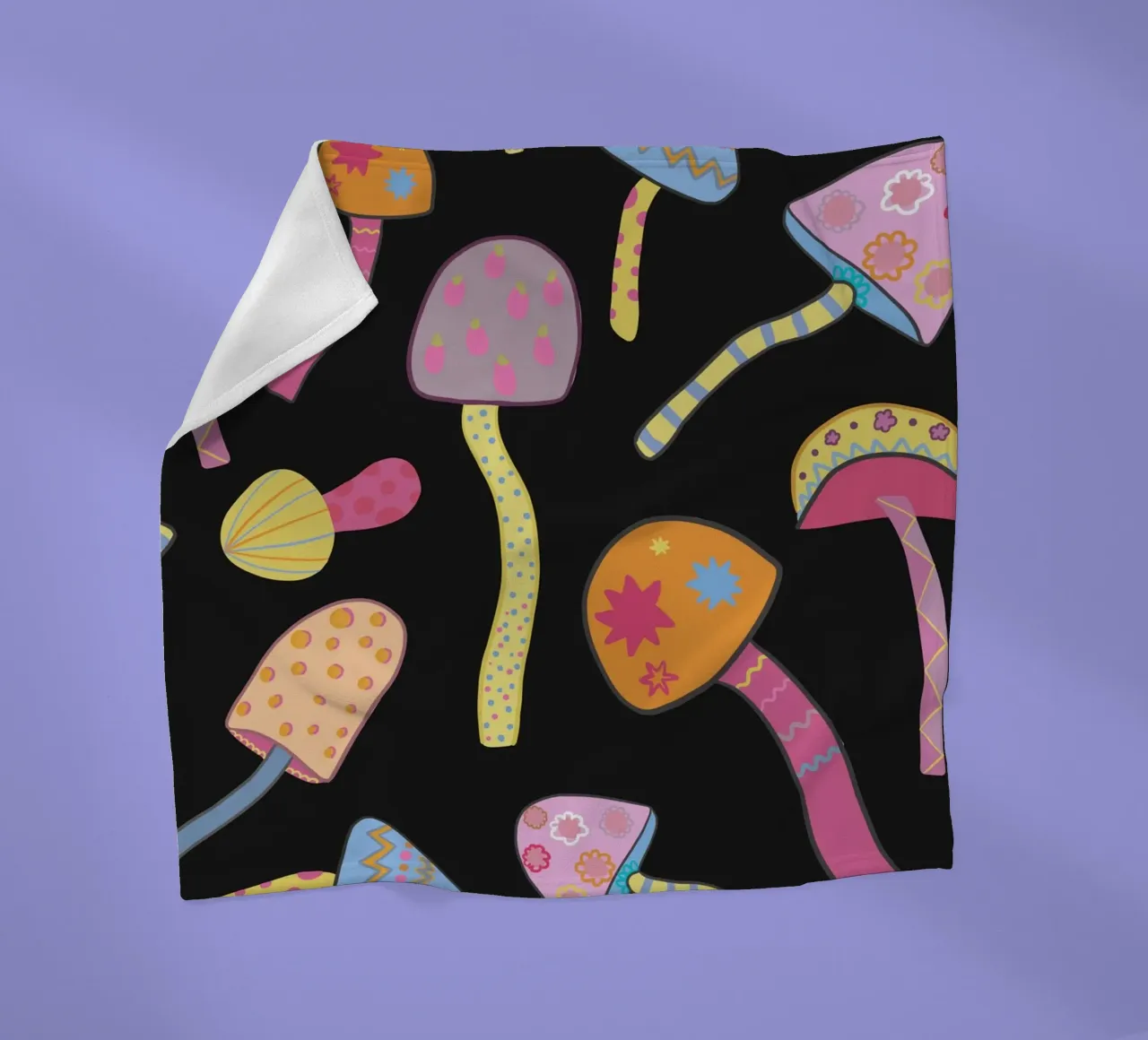 Funghi magici neri II coperta in pile da gulsengunel