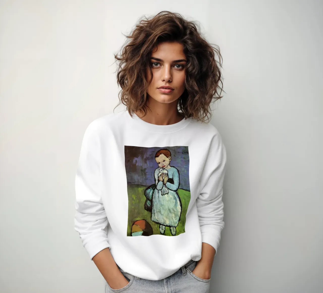 Pablo Picasso - Bambino con colomba felpa da kaitlinparkershop