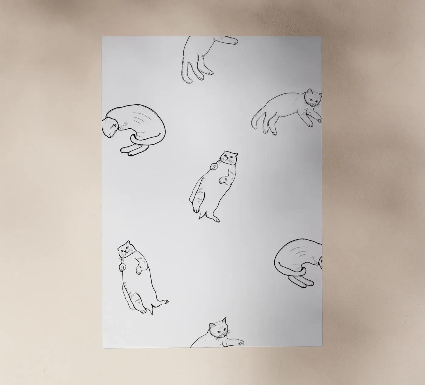 Seamless cat pattern pellicola backlit da gulsengunel