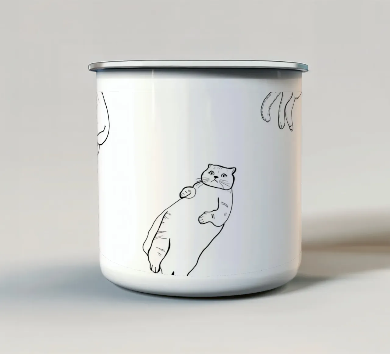 Modello di gatto senza cuciture tazza in smalto da gulsengunel