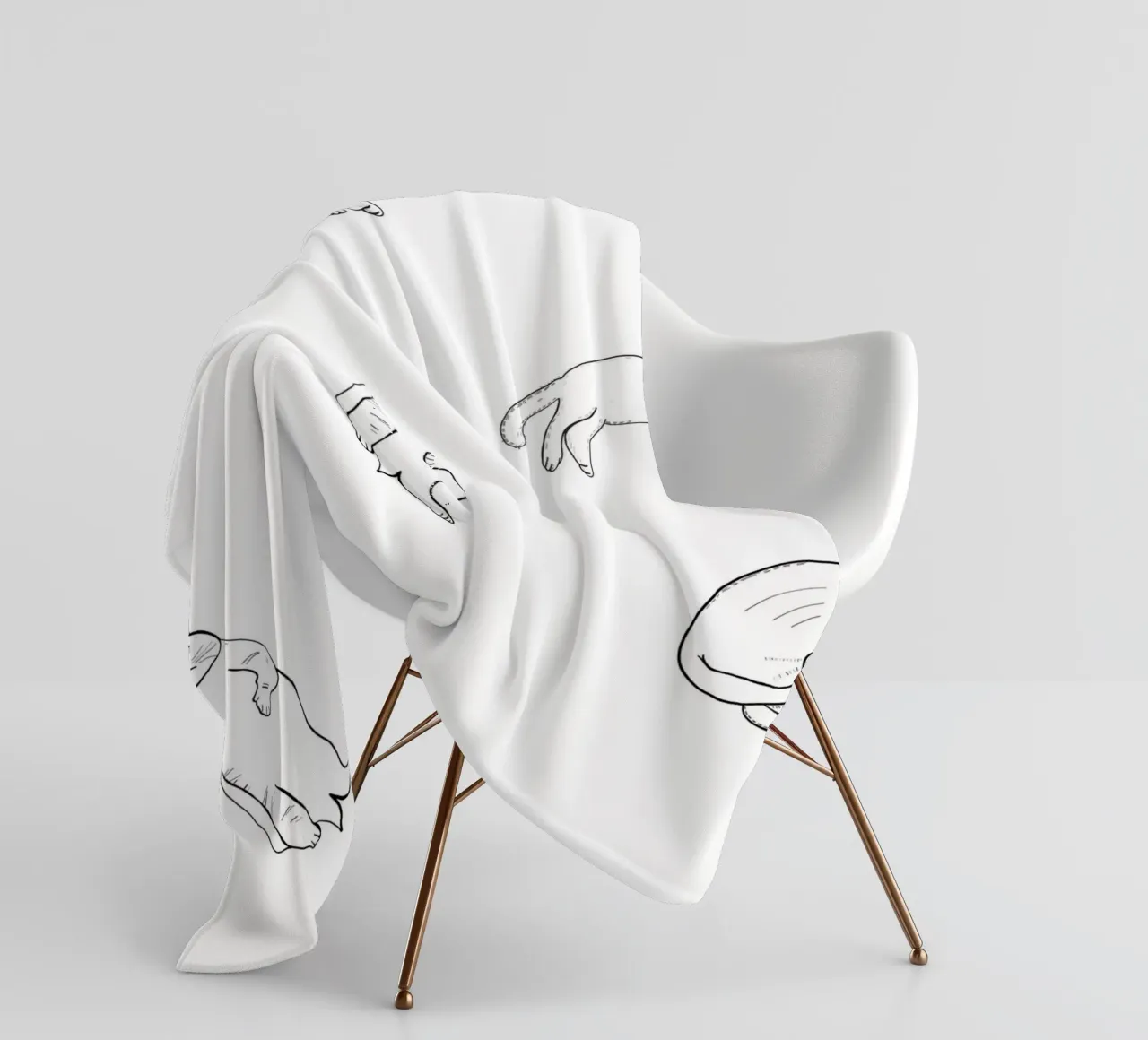 Naadloos kattenpatroon fleecedeken van gulsengunel